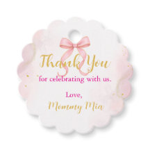 Pink and Gold Baby Shower Favour Tags