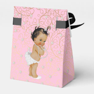 Pink and Gold Baby Shower Favour Tent Box