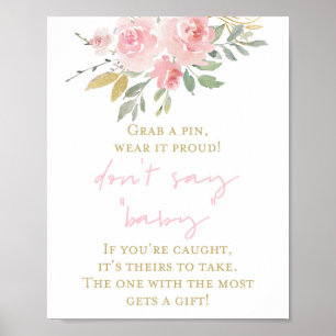 Pink and Gold Baby Shower Game Sign
