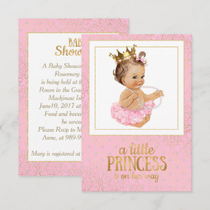 Pink and Gold Baby Shower Invitation