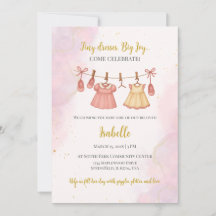 Pink and Gold Baby Shower Invitation