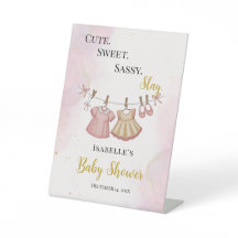 Pink and Gold Baby Shower Tabletop Sign