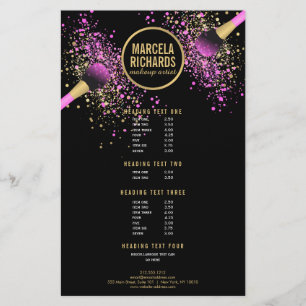 Pink and Gold Blush Confetti Makeup Artist Flyer
