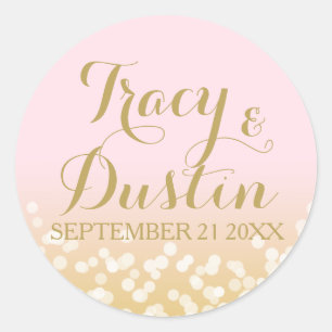 Pink and Gold Bohek Classic Round Sticker