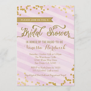Pink and Gold Bridal Shower Invitation