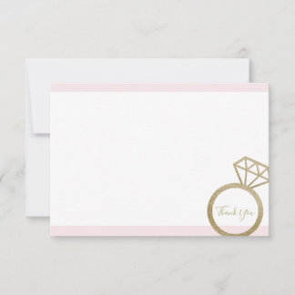 Pink and Gold Bridal Shower Thank You Note