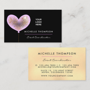 Pink and Gold Business Card
