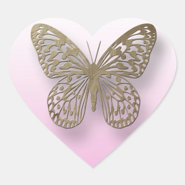 Pink and Gold Butterfly Stickers (Front)