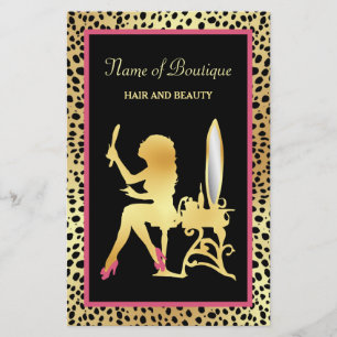 Pink and Gold Cheetah Print Boutique Grand Opening Flyer