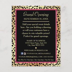 Pink and Gold Cheetah Print Boutique Special Event Flyer