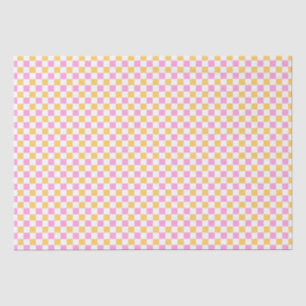 Pink and Gold Chequered Tissue Paper