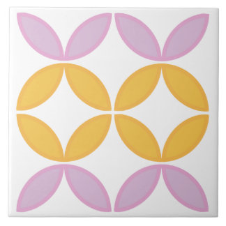 Pink and gold circle or flower petals splashback tile