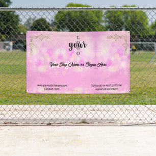 Pink and Gold Company Logo Convention Market Banner