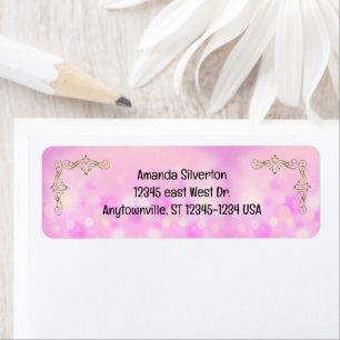 Pink and Gold Company Logo Return Address