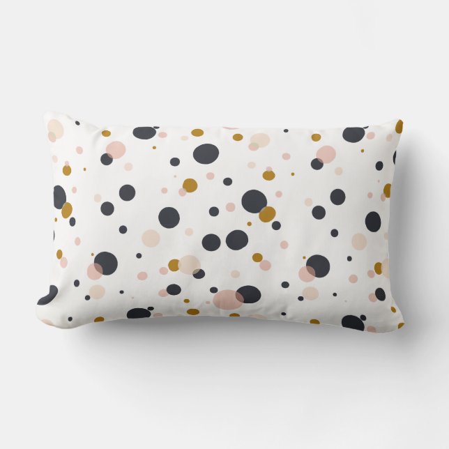 Pink and Gold Confetti Dots Pillow (Front)