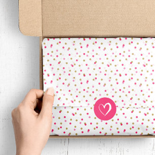 Pink and Gold Confetti Dots Tissue Paper