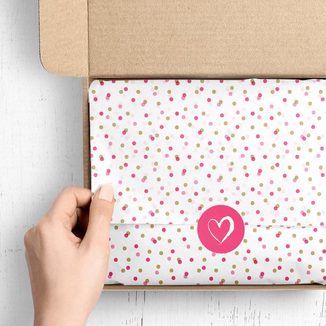 Pink and Gold Confetti Dots Tissue Paper (Creator Uploaded)