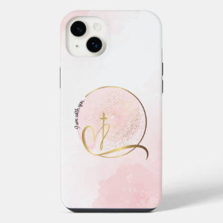 Pink and Gold Cross Phone Case