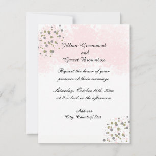 Pink and Gold Dots Wedding Invitation