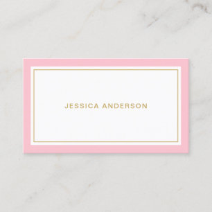 Pink And Gold Elegant Feminine Business Card