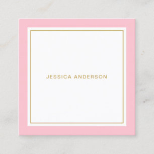 Pink And Gold Elegant Feminine Square Business Card