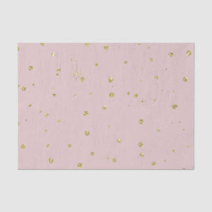 Pink and Gold Faux Glitter Confetti Dots Tissue Paper