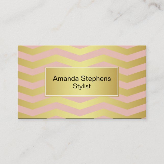 Pink and Gold Feminine Elegance Business Card (Front)