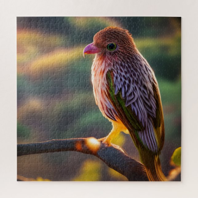 Pink and Gold Finch-a-keet Jigsaw Puzzle (Vertical)