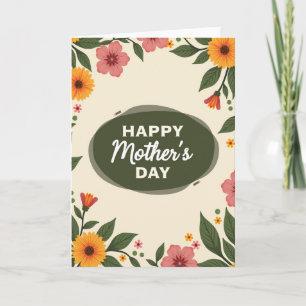 Pink And Gold Floral Card