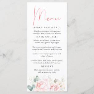 Pink and Gold Floral Elegant Menu