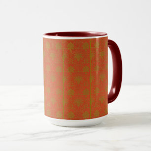 Pink And Gold Floral Pattern Mug