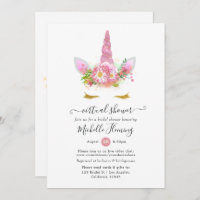 Pink and Gold Floral Unicorn Shower by Mail
