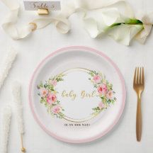 Pink and Gold flower Baby girl baby shower