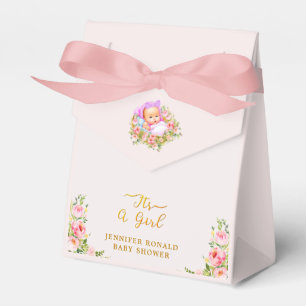 Pink and Gold Flower theme its a girl baby shower Favour Box