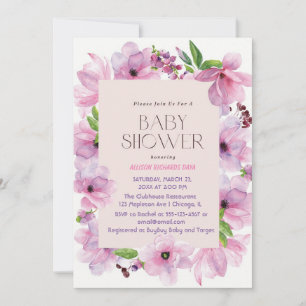 Pink And Gold Flowers colourful Invitation