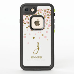 Pink and Gold Foil Confetti Monogram
