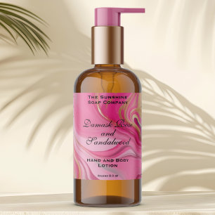 Pink and Gold Foil Cosmetics Bottle Label