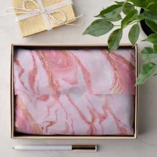 Pink and Gold Foil Marble Tissue Paper