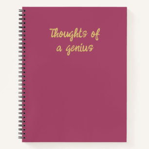 Pink and Gold Funny Thoughts of a Genius Notebook