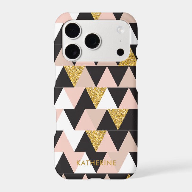 Pink and Gold Geometric Abstract Pattern (Back)