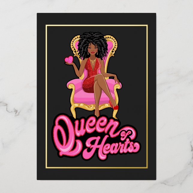 Pink and Gold Girl Birthday Party Foil Invitation (Front)