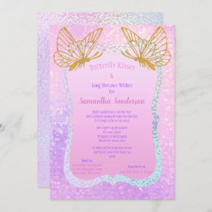 Pink and Gold Girl Long Distance Baby Shower Baby Invitation