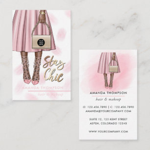 Pink and Gold Girly Business Card