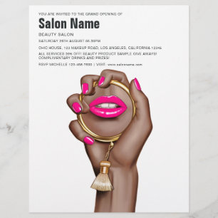 Pink and Gold Glam Chic Beauty Salon Opening Flyer