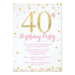 40th birthday invitations zazzle uk