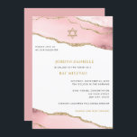 Pink and Gold Glitter Agate, Bat Mitzvah Invitatio Invitation<br><div class="desc">This modern design features a beautiful agate border and your custom text.  Use the template form to add your text.  The advanced editing menus,  accessed by choosing "customise further",  will allow you to change the fonts,  colours and layout.</div>