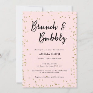 Pink and Gold Glitter Bridal Shower Party Invitati Invitation