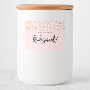 Pink and Gold Glitter Bridesmaid Candle Sticker