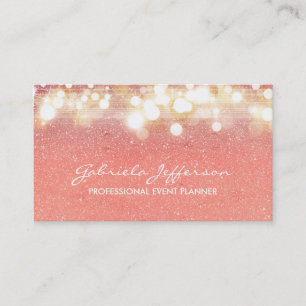 Pink and Gold Glitter Chic Business Card