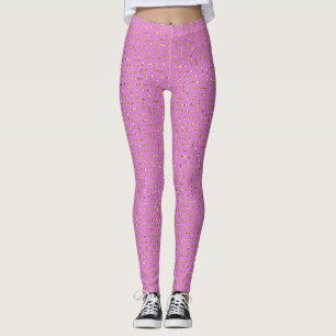 Pink and Gold Glitter Leggings